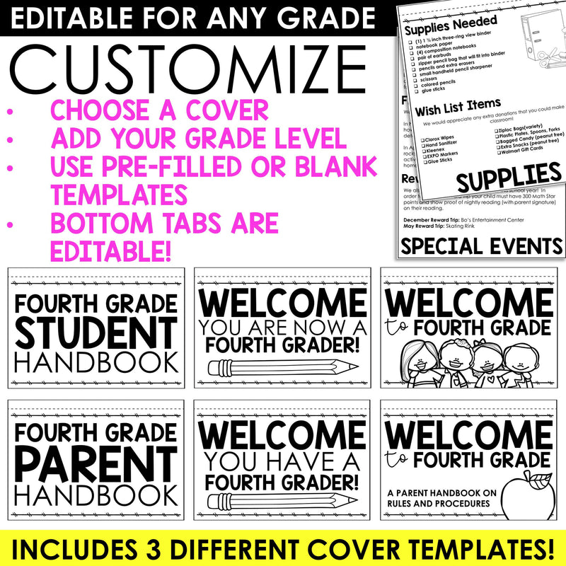 Welcome Back to School EDITABLE Letter Brochure Flipbook Meet the Teacher BUNDLE