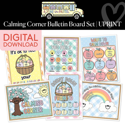 Printable Calming Corner Bulletin Board Set | A Year In Pastel