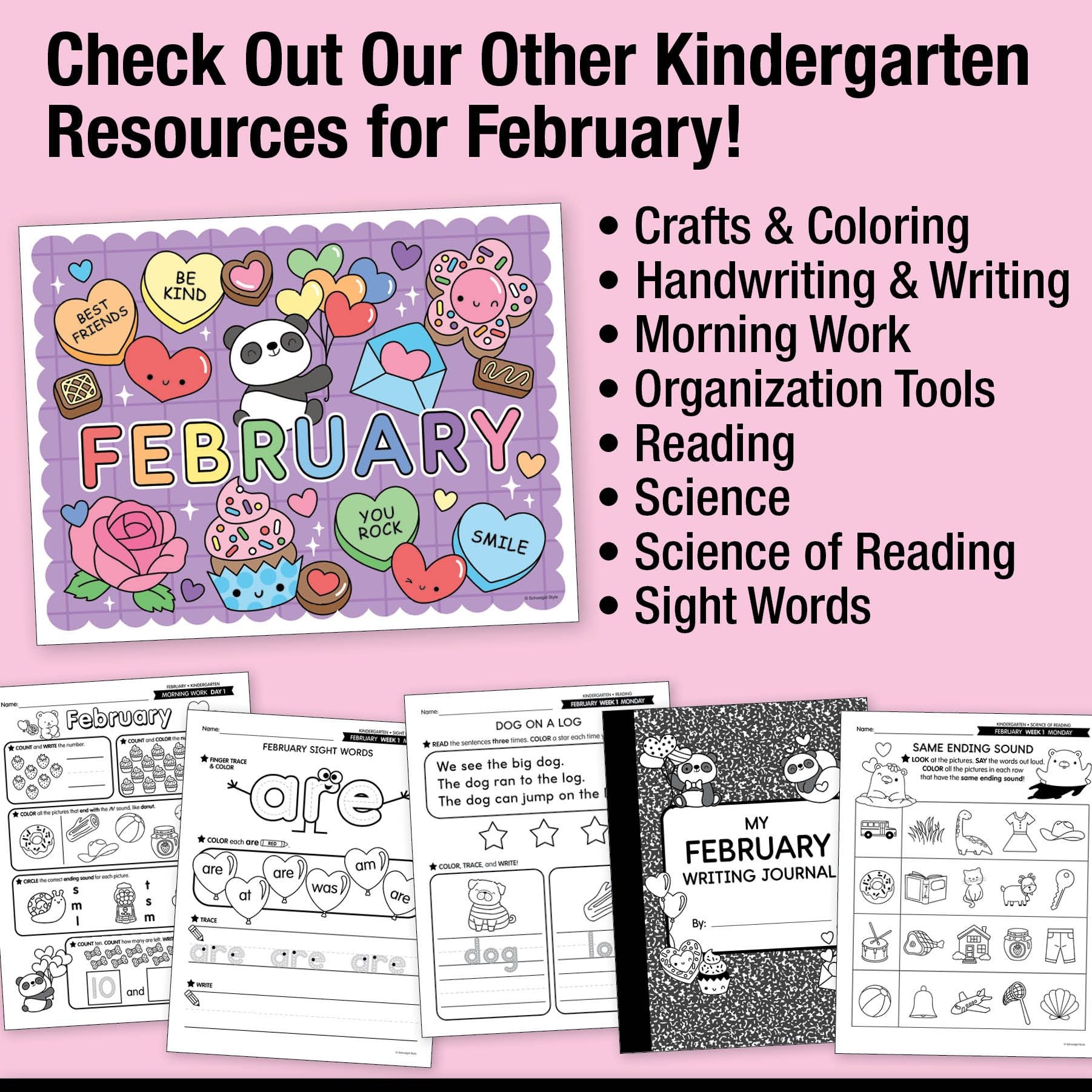 Printable Kindergarten February Daily Math