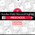 Load image into Gallery viewer, Printable Preschool October Directed Drawing Worksheets
