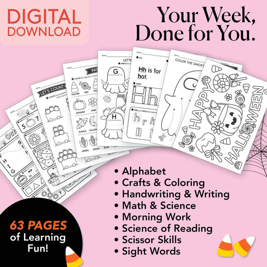 Printable Kindergarten October Week 4 Resources