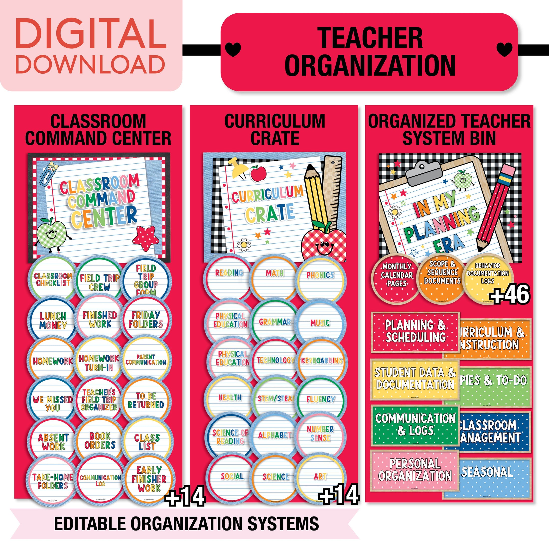 Printable Ultimate Classroom Management and Organization Bundle | 90s Teacher