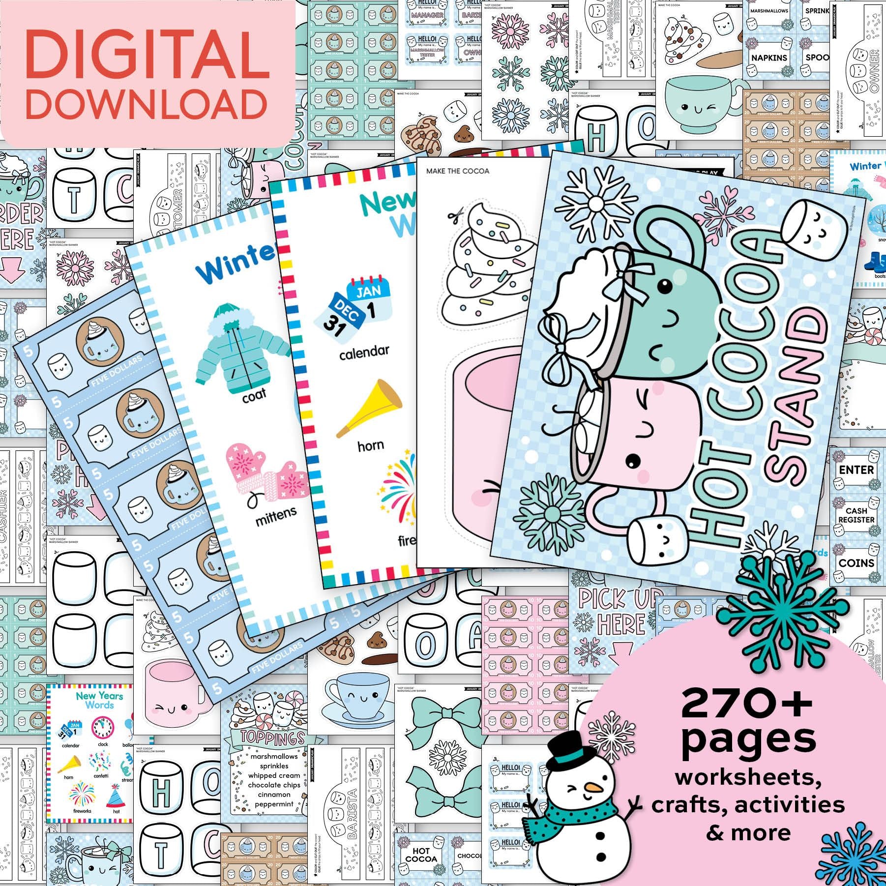 Printable Kindergarten January Thematic Unit Bundle