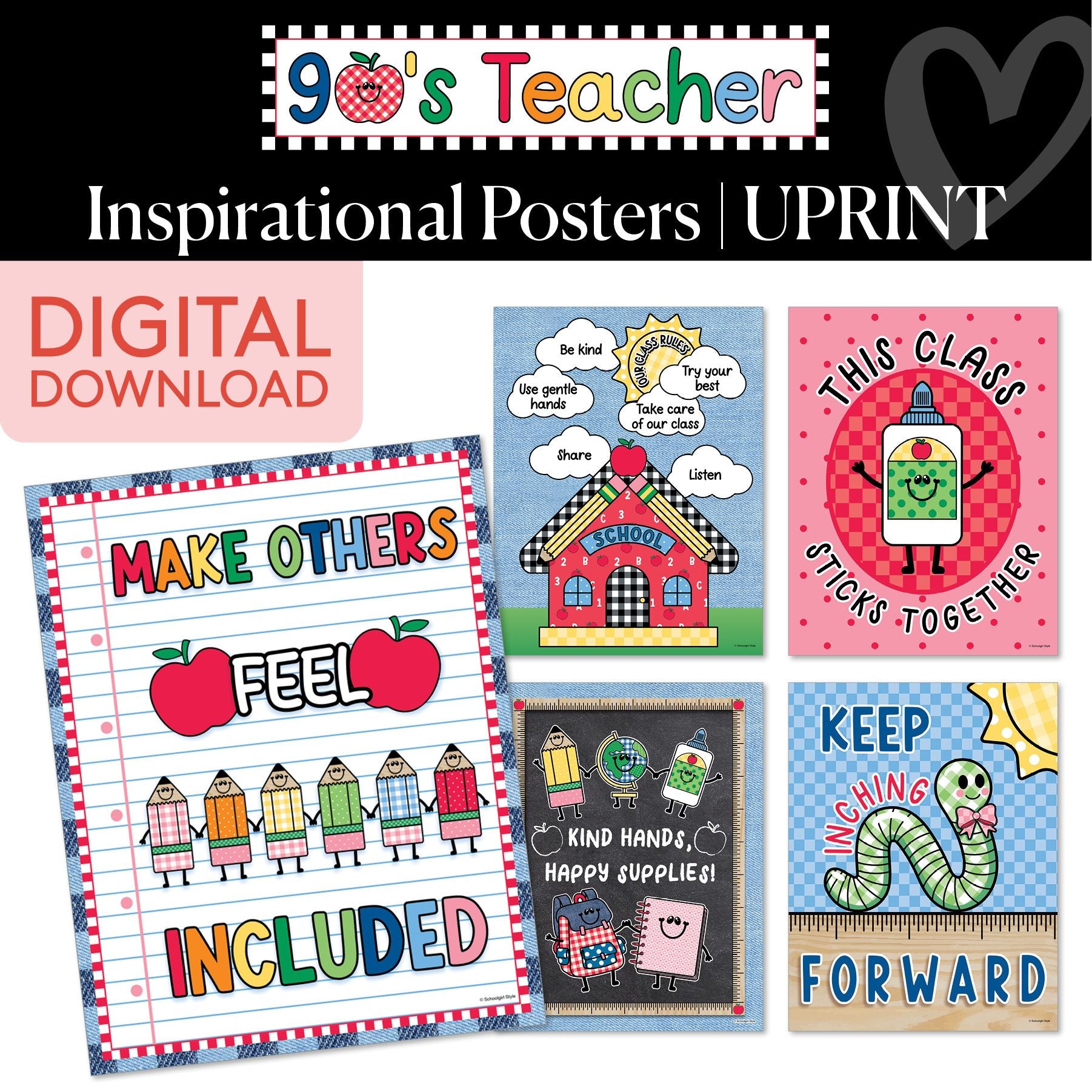 Printable Retro Inspirational Posters | 90s Teacher