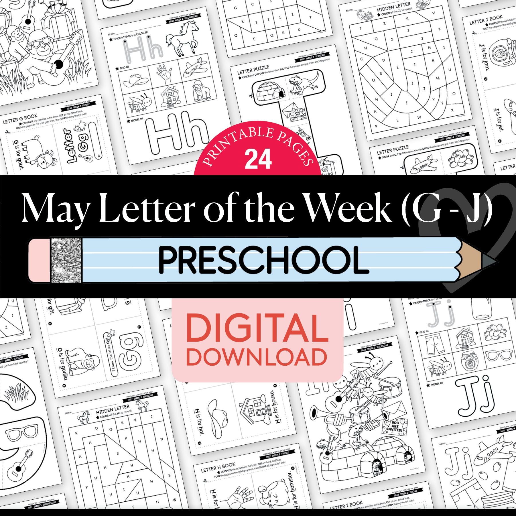 Printable Preschool May Letter Of The Week (G-H)