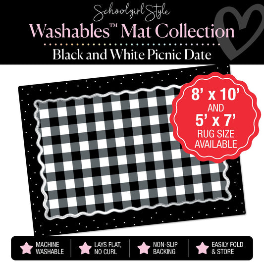 Black and White Picnic Date Classroom Mat by Schoolgirl Style