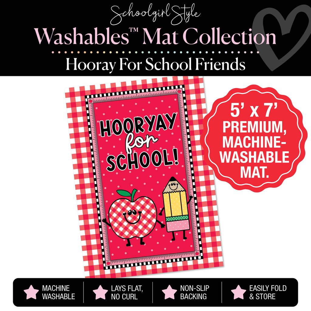 Hooray for School Apple and Pencil Buddy Classroom Mat at Schoolgirl Style