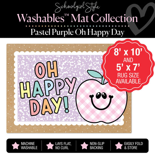 Pastel Purple Oh Happy Day Apple Classroom Mat by Schoolgirl Style