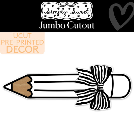 Classic Black and White Pencil Jumbo Cutout | Simply Sweet