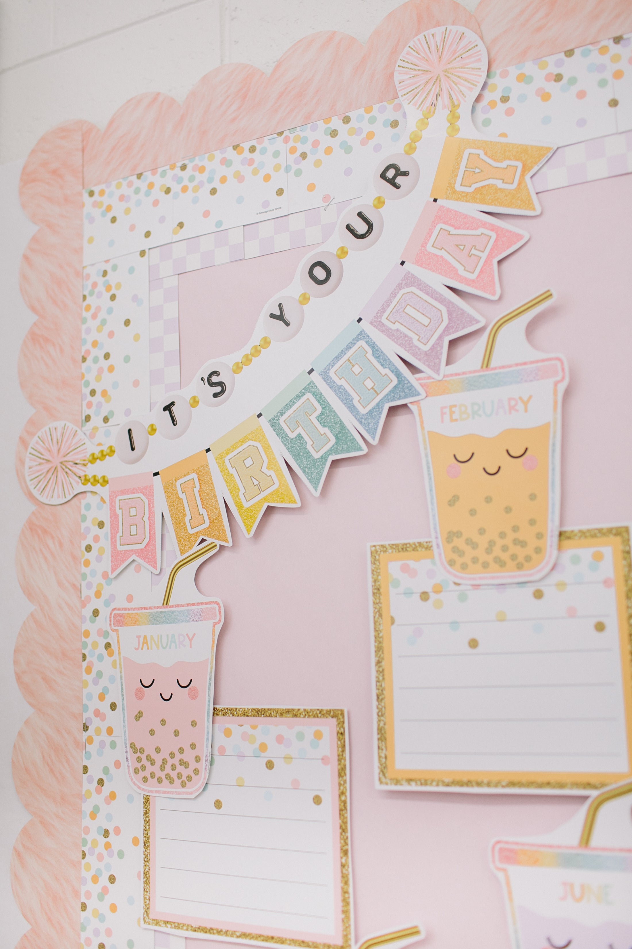 Sprinkle Pop Pastel Dots Bulletin Board Border