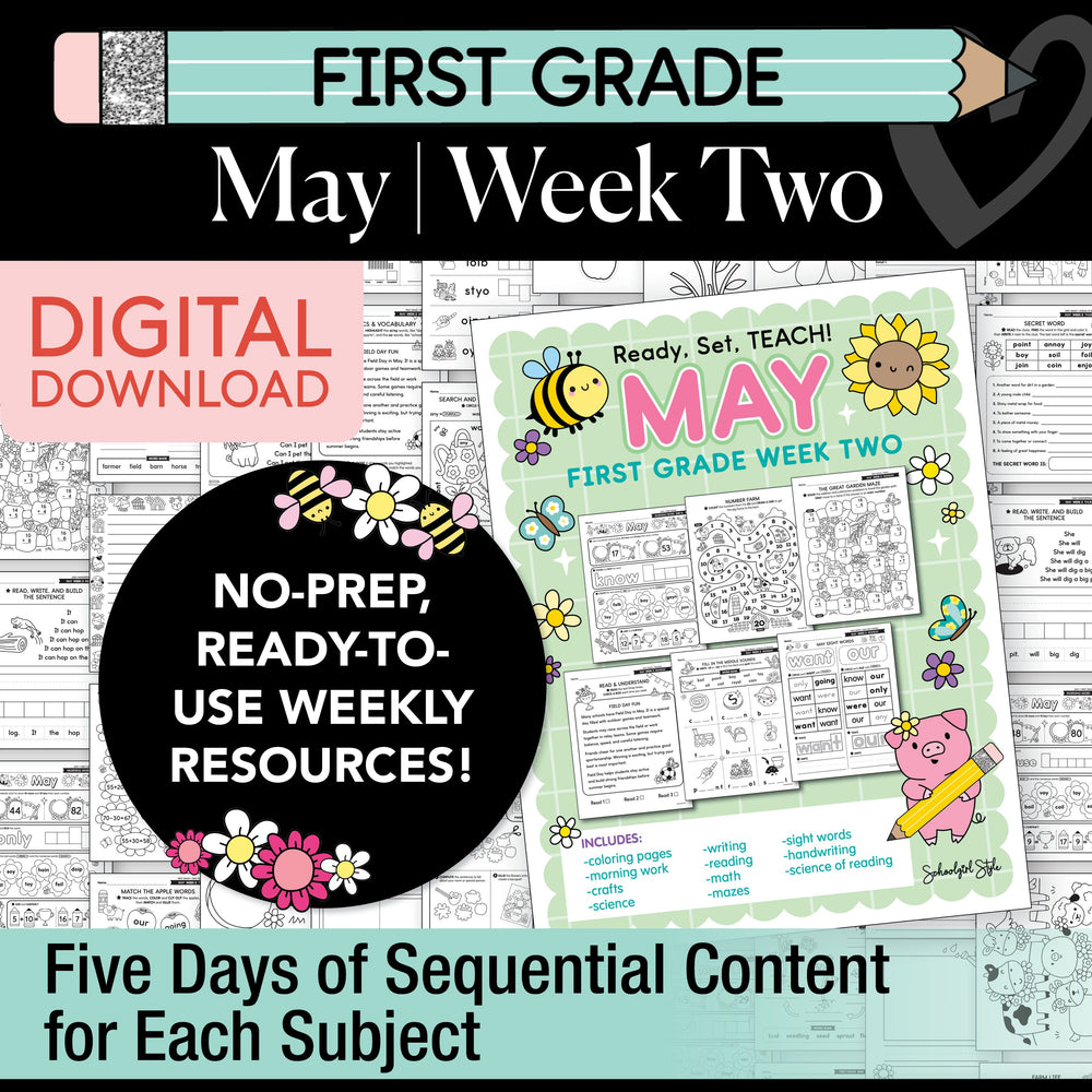 Printable First Grade May Week 2 Resources