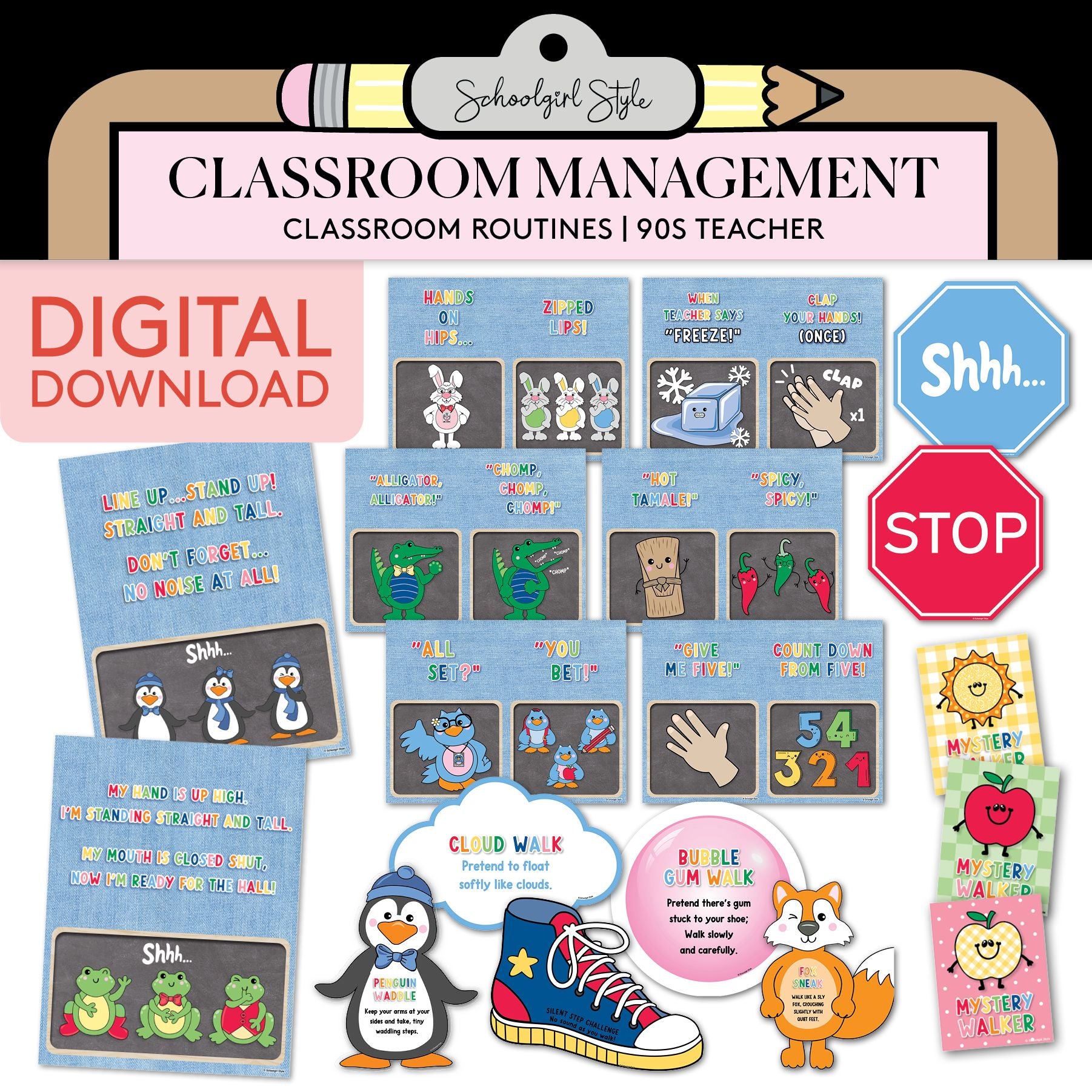 Printable Classroom Routines | 90s Teacher