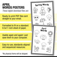Load image into Gallery viewer, Printable April Words Posters
