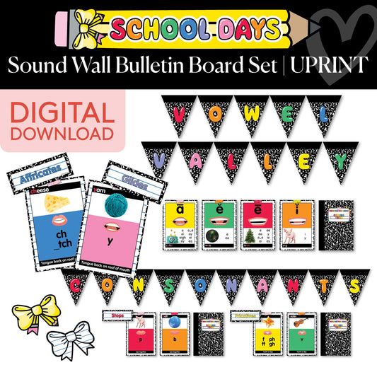 Printable Bright Rainbow Sound Wall | School Days