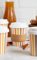 Striped Harvest Coffee Cups