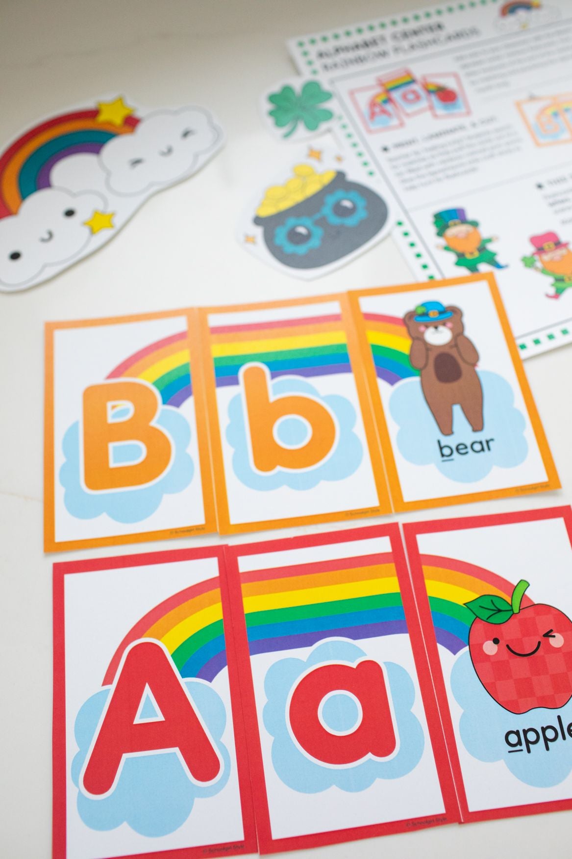 Printable Preschool March Rainbow Flashcards Alphabet Center
