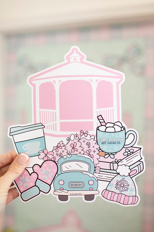 Printable Winter in Stars Hollow Door Decor Bulletin Board Set and Cutouts Bundle