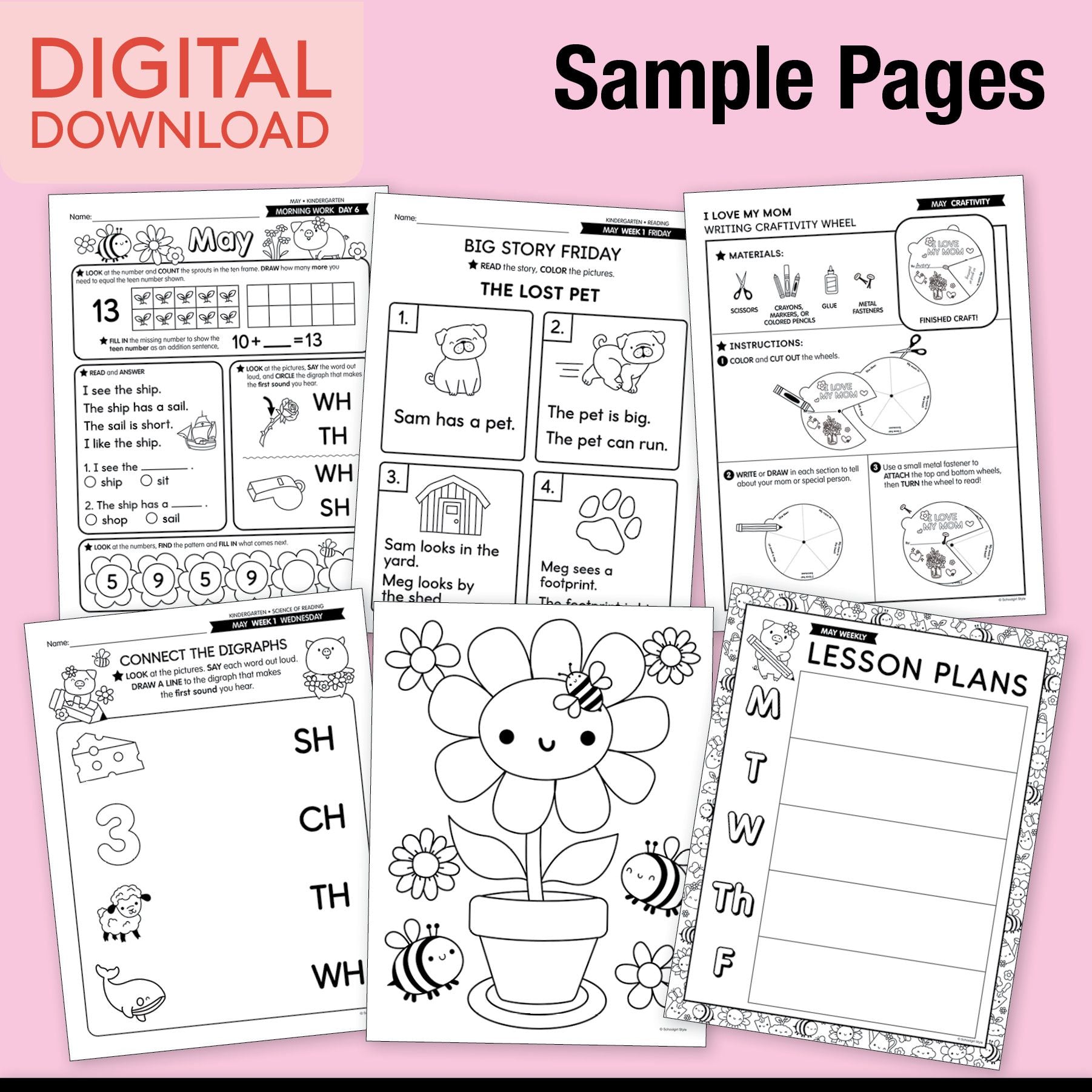 Printable Kindergarten May Thematic Unit Bundle