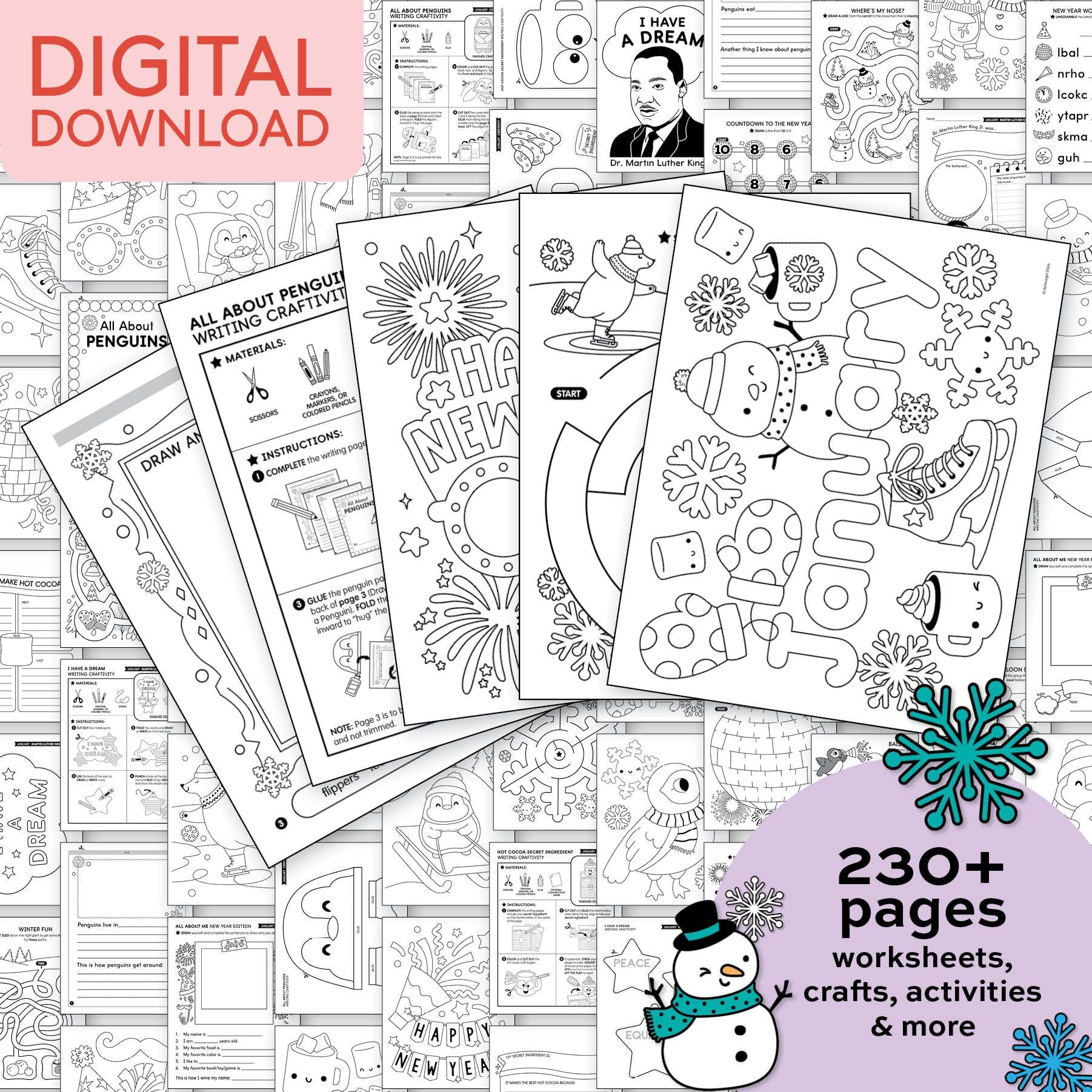 Printable Second Grade January Thematic Unit Bundle
