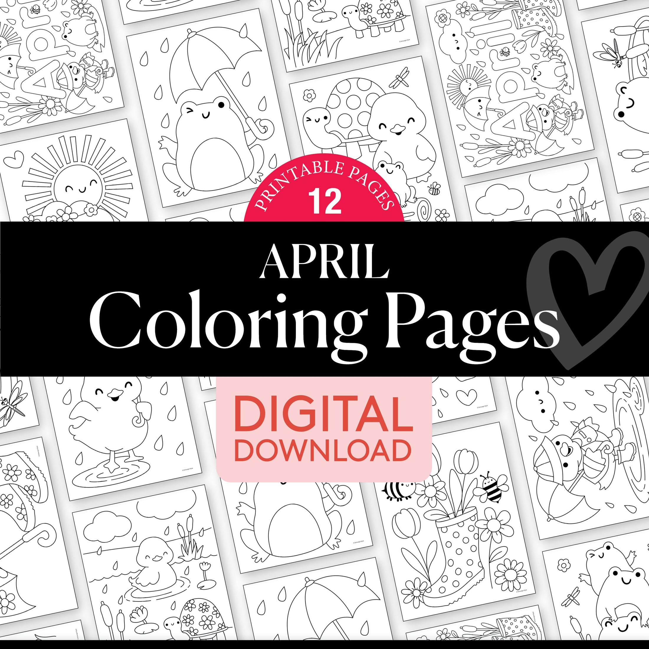 Free Printable April Coloring Pages Pack 2