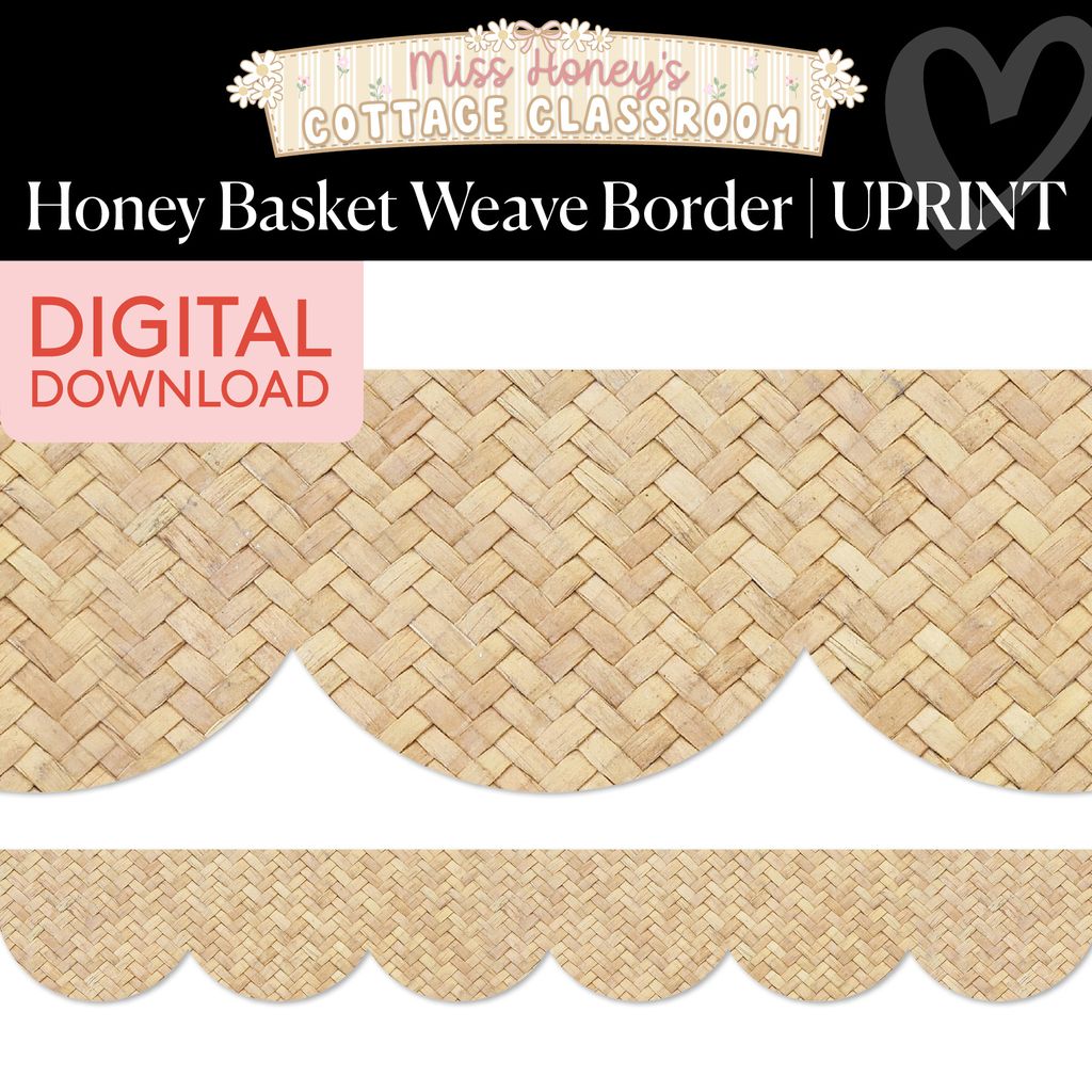 Printable Calming Honey Basket Weave Border | Miss Honey's Cottage Classroom