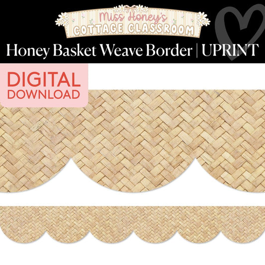 Printable Calming Honey Basket Weave Border | Miss Honey's Cottage Classroom