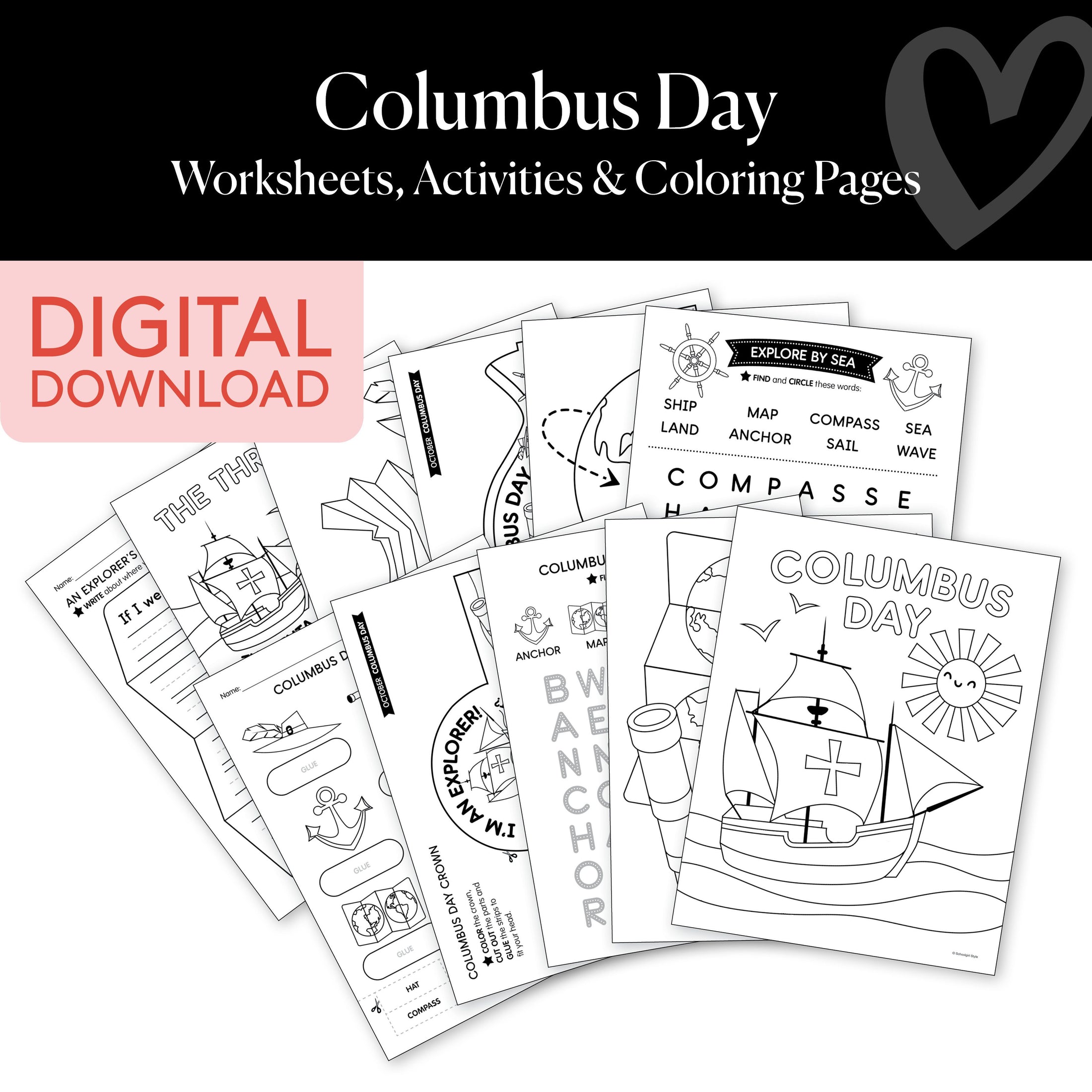 Printable Columbus Day Worksheets Activities and Coloring Pages