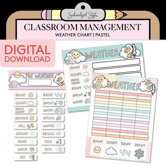 Printable Pastel Weather Chart