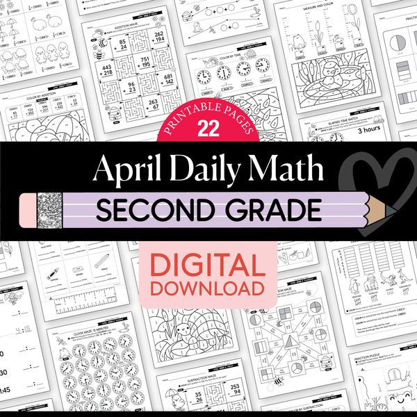 Printable Second Grade April Daily Math