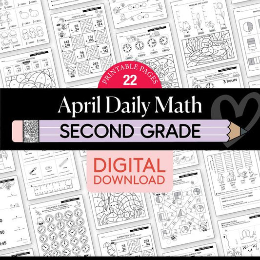 Printable Second Grade April Daily Math