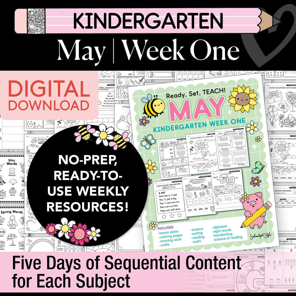 Printable Kindergarten May Week 1 Resources