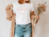 Thankful with a pink heart t-shirt