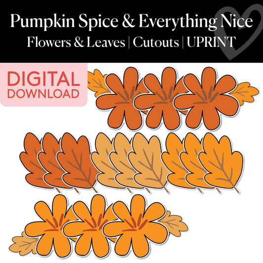 Flowers and Leaves | Printable Thanksgiving Cutouts | Pumpkin Spice and Everything Nice 