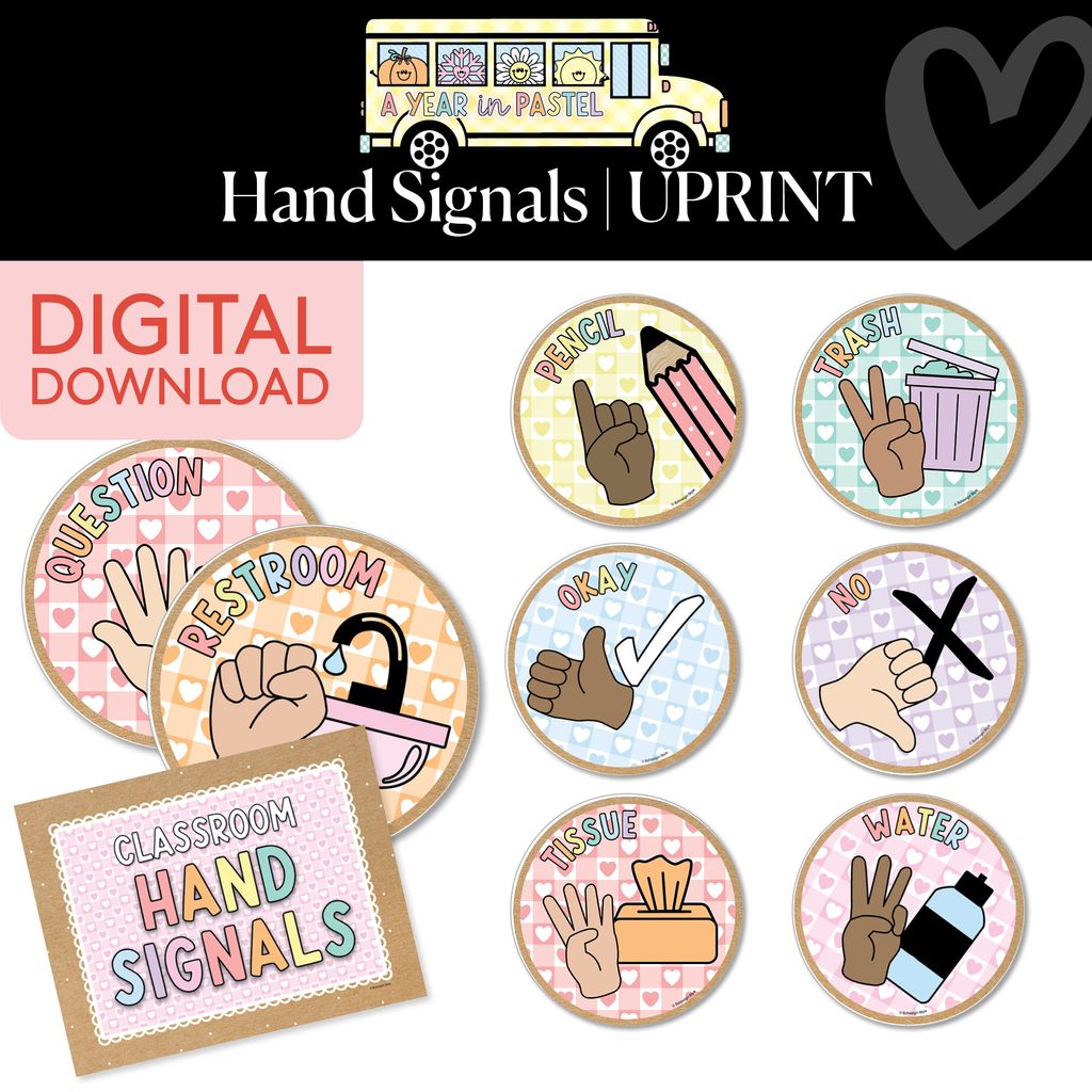 Printable Hand Signals | A Year In Pastel