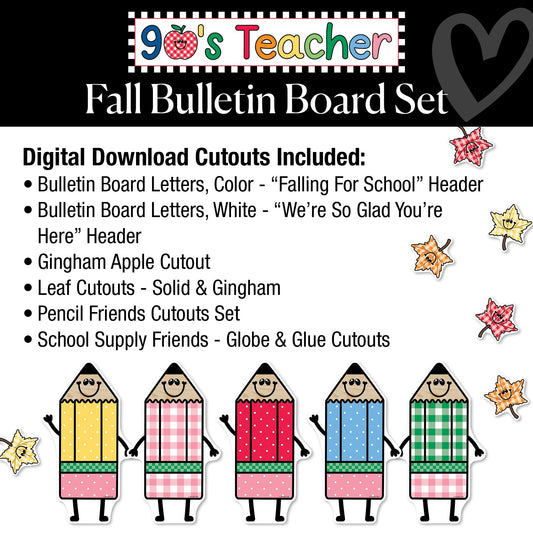 Falling For School Retro Bulletin Board Set | 90s Teacher