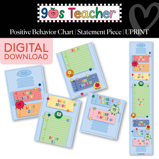 Printable Retro Positive Behavior Chart | 90s Teacher