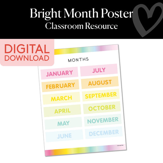 Printable Bright Months of the Year Poster
