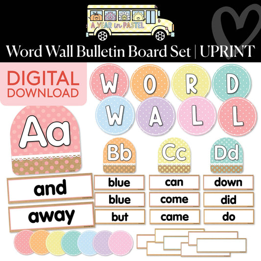 Printable Word Wall Bulletin Board Set | A Year In Pastel