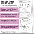 Load image into Gallery viewer, Printable May I Love My Mom Writing Craftivity
