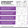 Load image into Gallery viewer, Printable My Pet Monster Craftivity
