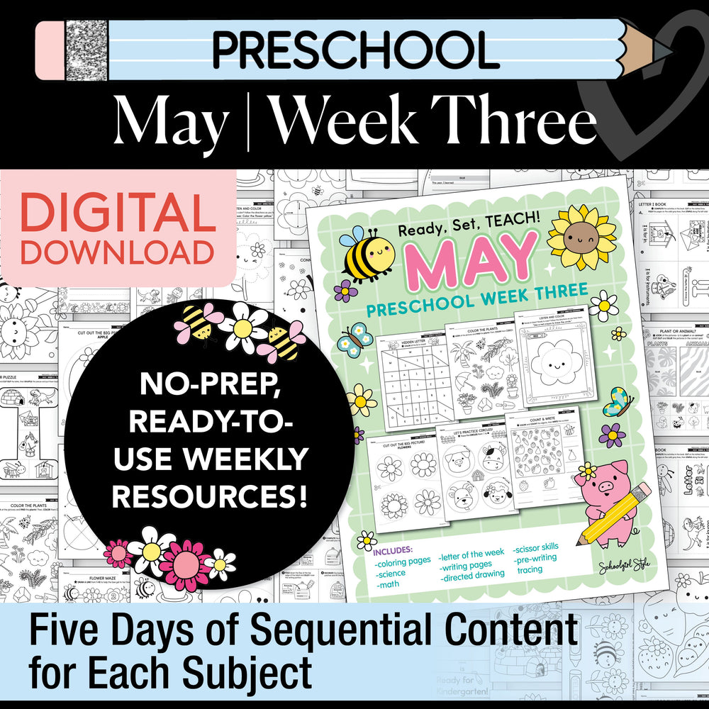 Printable Preschool May Week 3 Resources