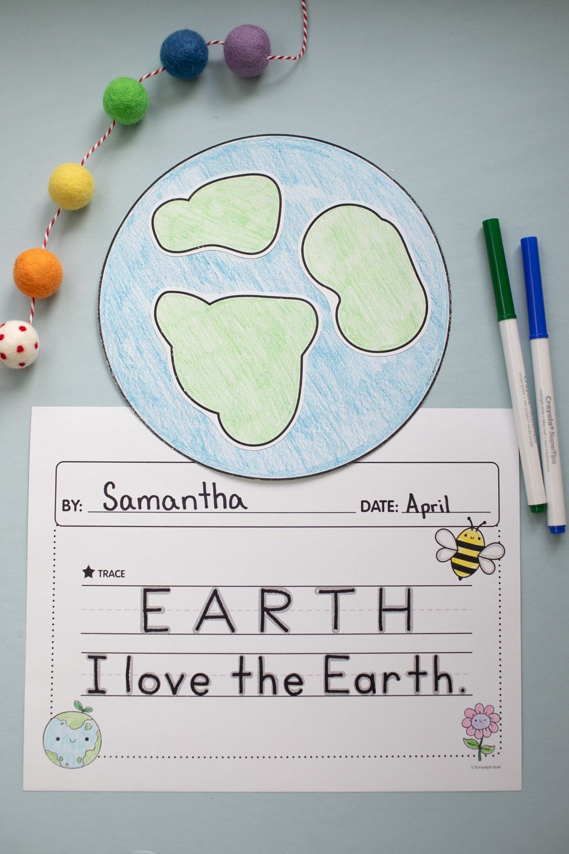 Printable April Build the Earth Craftivity and Read Aloud Mini Lesson