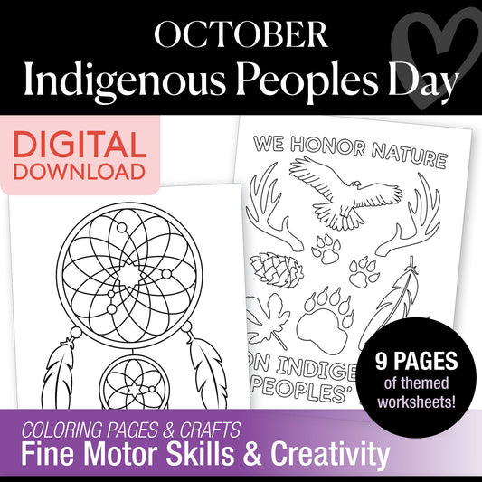 Printable Indigenous Peoples Day Worksheets, Activities and Coloring Pages