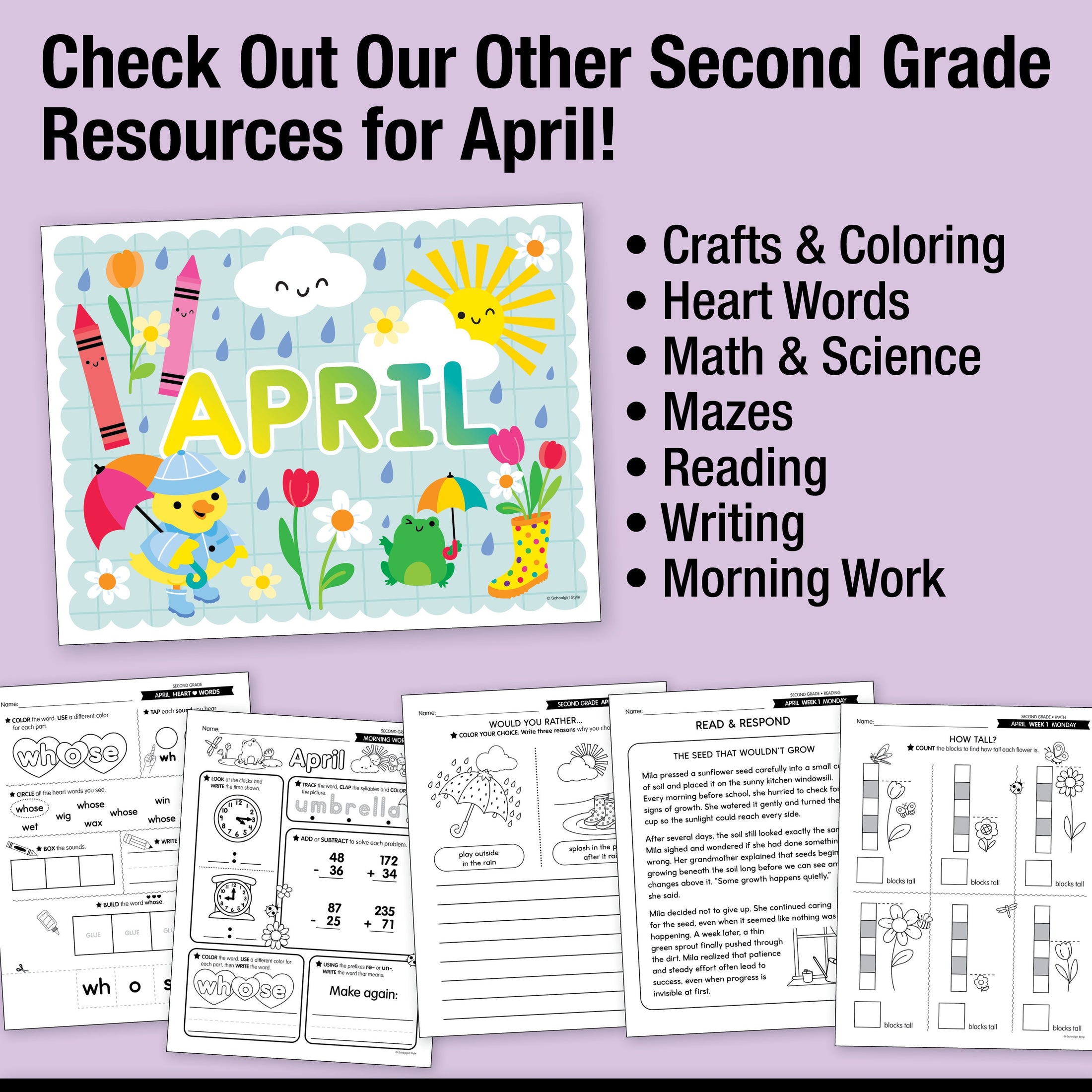 Printable Second Grade April Daily Science of Reading