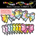 Load image into Gallery viewer, Printable Rainbow Pastel Bows Bulletin Board Cutouts | Emotional Rollercoaster
