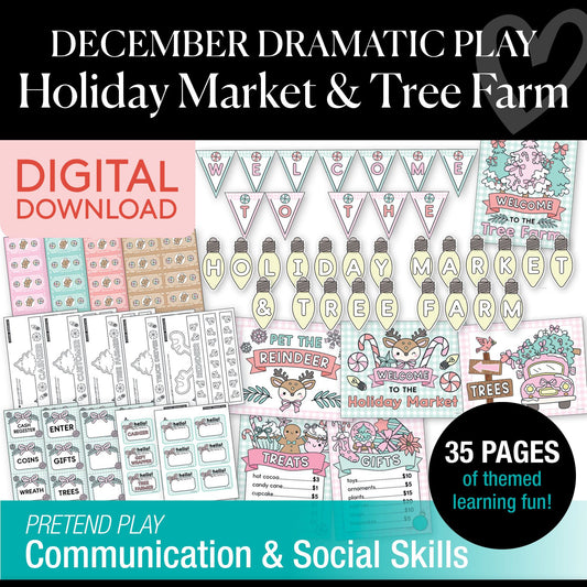 Printable December Dramatic Play Holiday Market and Tree Farm