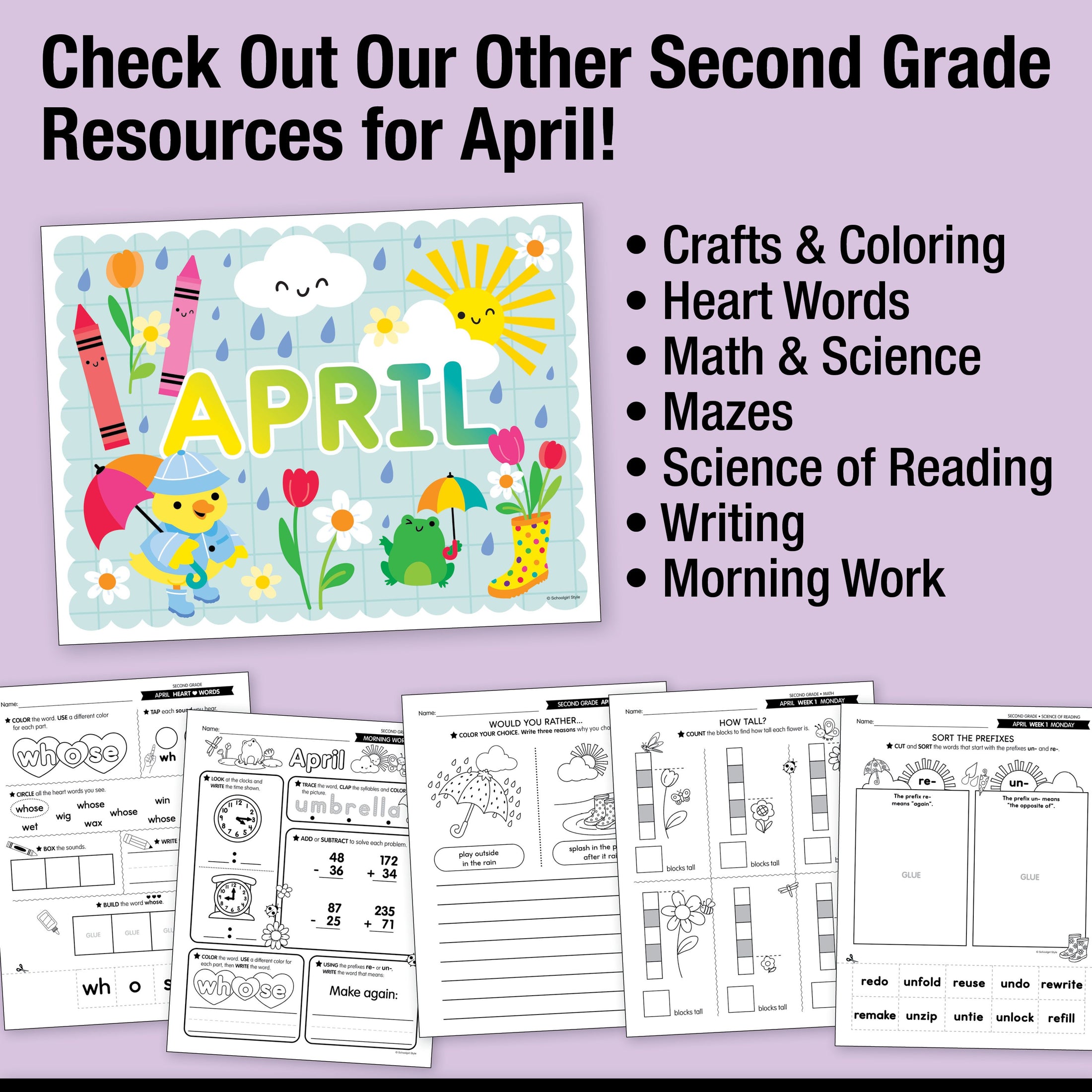 Printable Second Grade April Daily Reading