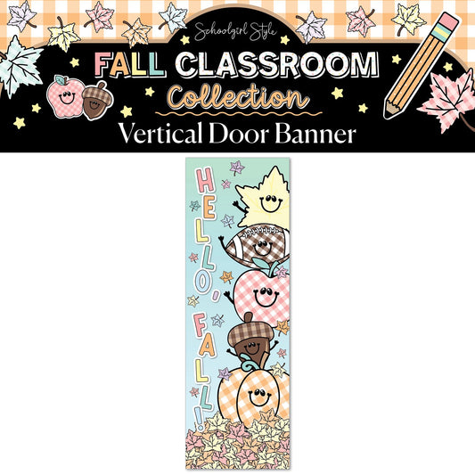 Printable Pastel Hello Fall Vertical Walgreens Ready Kraft Style Banner