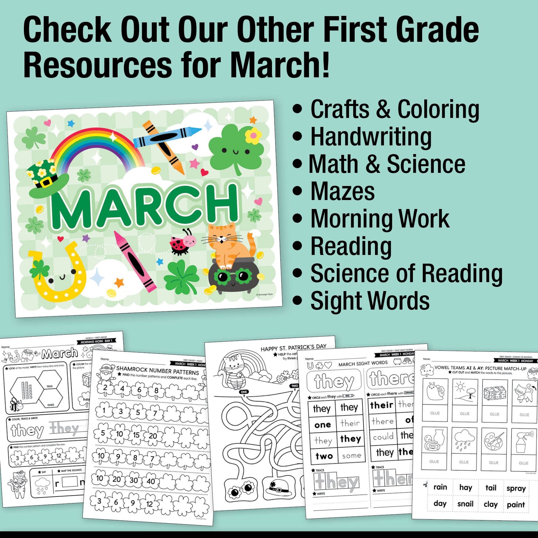 Printable First Grade March Daily Writing