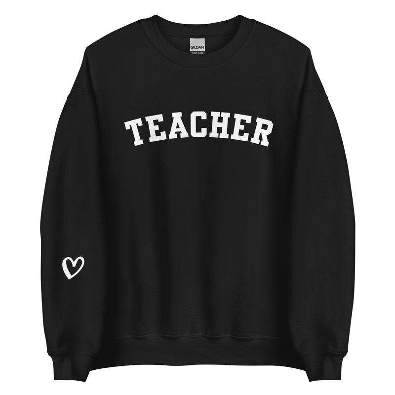Teacher Sweatshirt | Heart on the Sleeve | black or pink | Schoolgirl Style